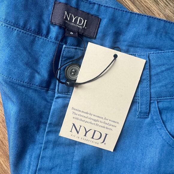 NWT NYDJ The Trouser Azure Sky Blue, Stretch Linen Blend, Lift Tuck Tech, Size 6 - Picture 6 of 9